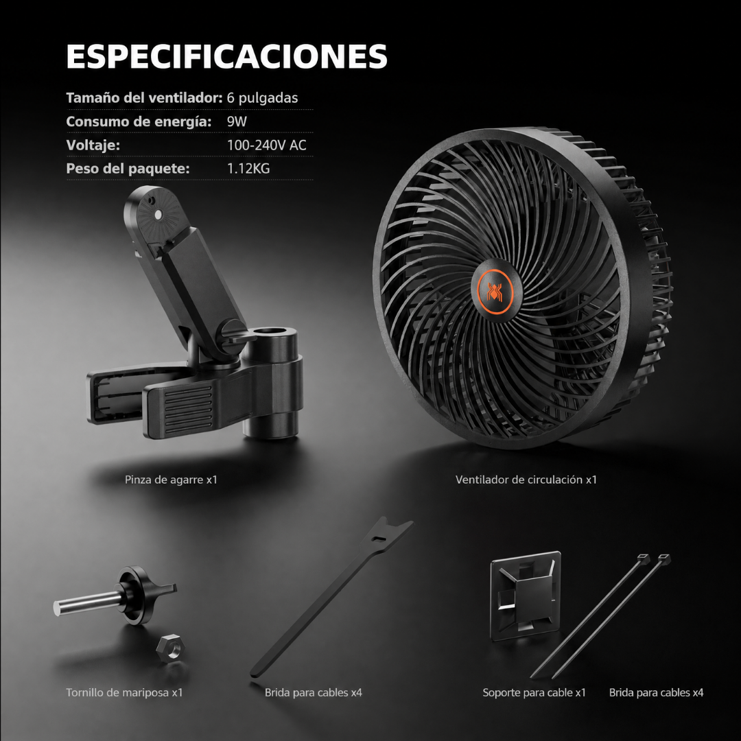 Ventilador oscilante con 10 niveles de oscilación de ángulo amplio