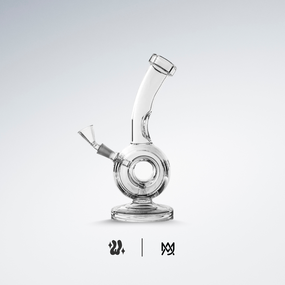 Saturn Mini Bong by MJ Arsenal, crafted in durable borosilicate glass with a unique cosmic design.