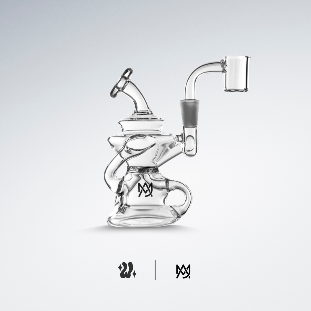 Hydra Mini Dab Rig by MJ Arsenal showcasing innovative Klein Recycler design for enhanced vapor cooling.