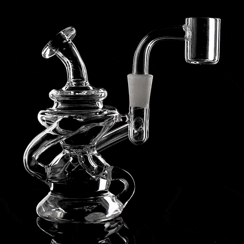 Hydra Mini Dab Rig by MJ Arsenal featuring a unique Klein Recycler design for enhanced vapor cooling.